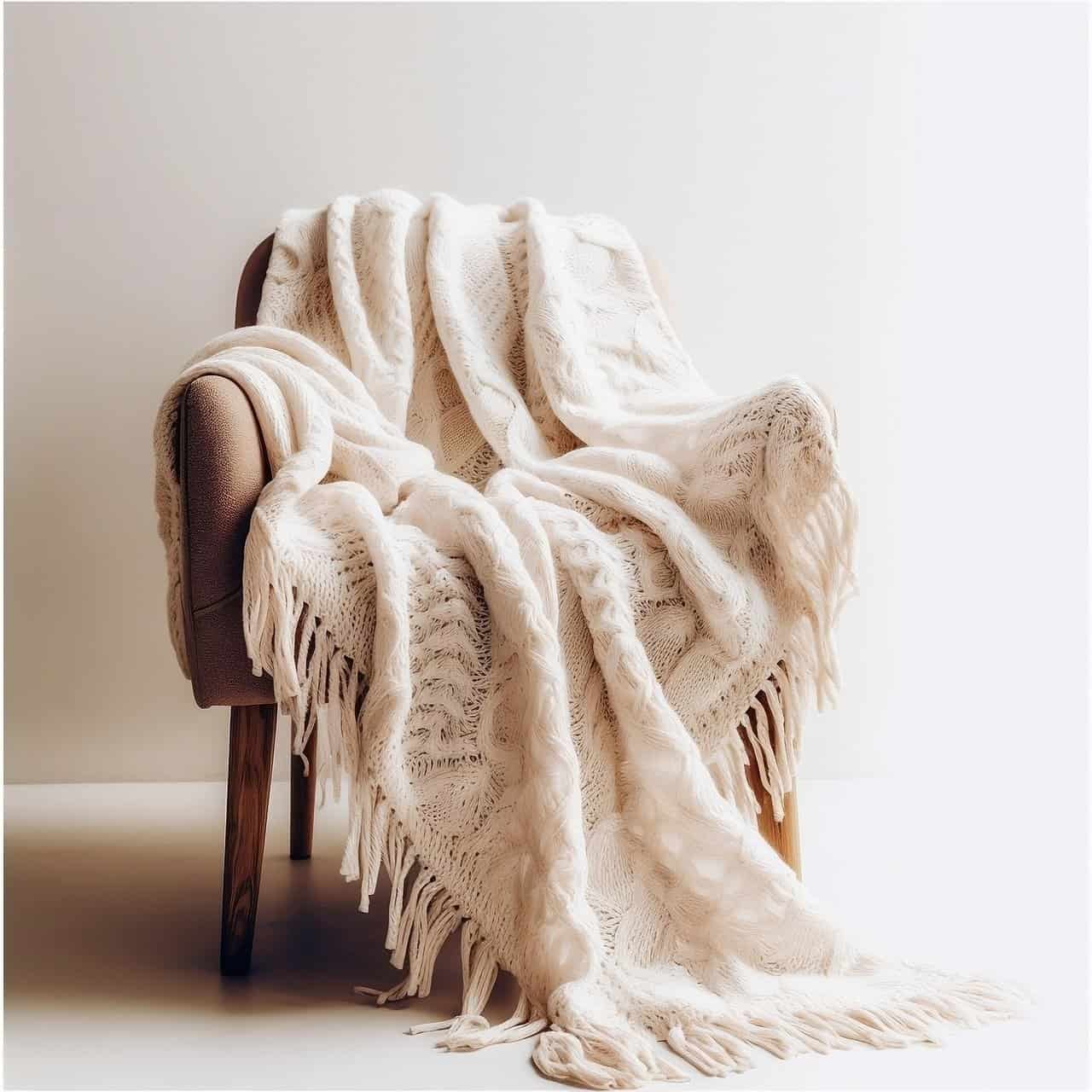 find a comfortable place, like this chair and blanket, to practice visualization techniques