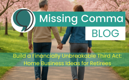 Couple walking together in park filled with cherry blossoms - home business ideas for retirees