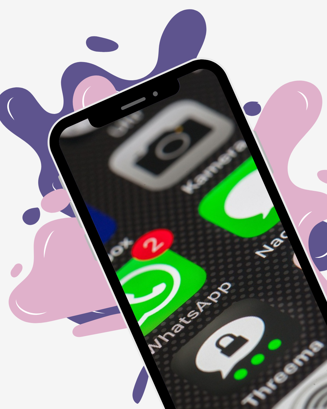 social-phone social media icons on phone