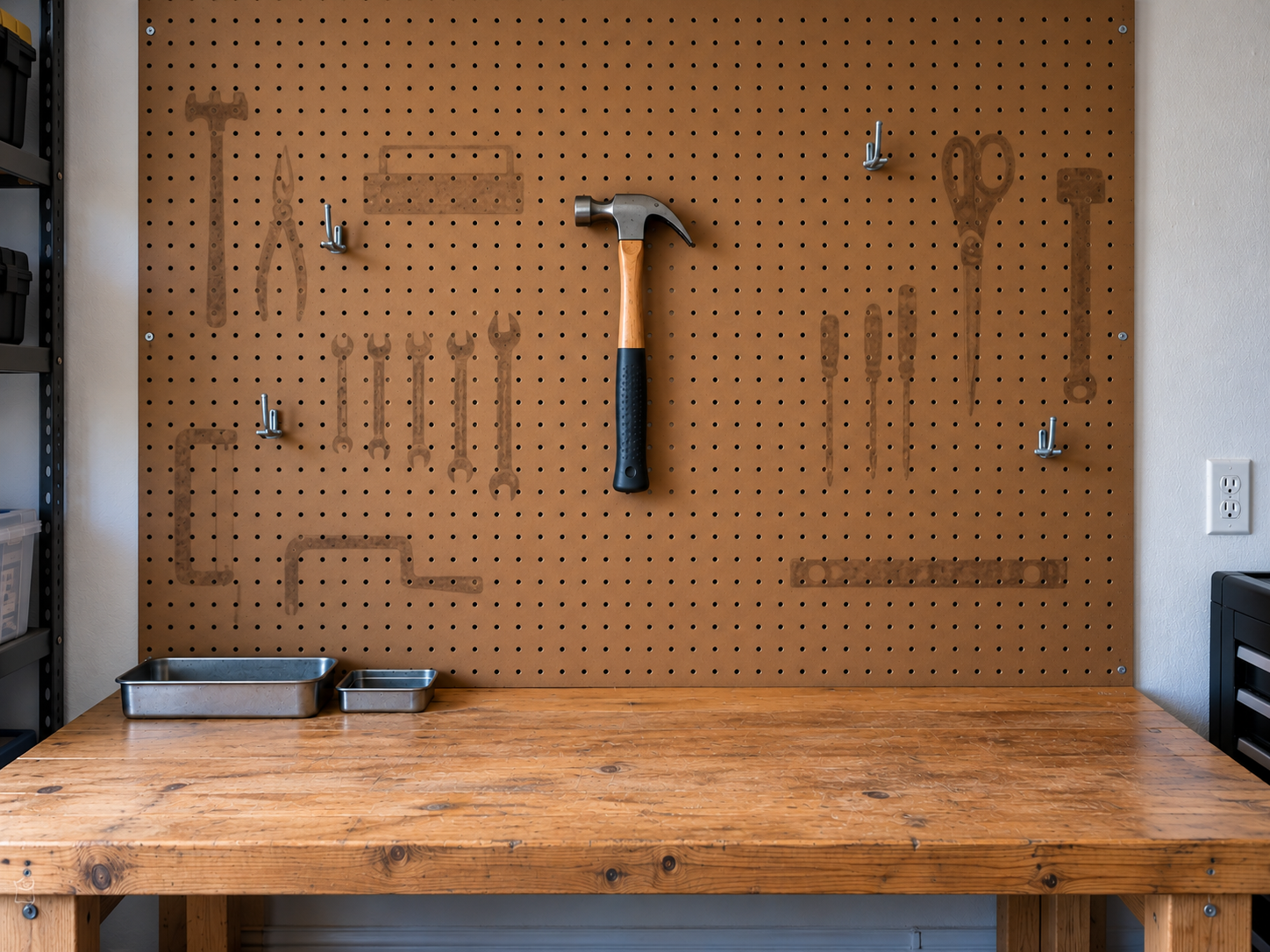 ChatGPT Image 090826Only Tool Left Lone hammer on workbench pegboard, Picturing income diversification after 45