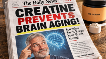 Creatine prevents brain aging tabloid cover