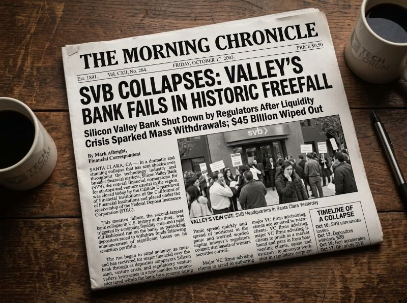 Gemini_SVB_IMage Silicon Valley Bank collapse mock newspaper